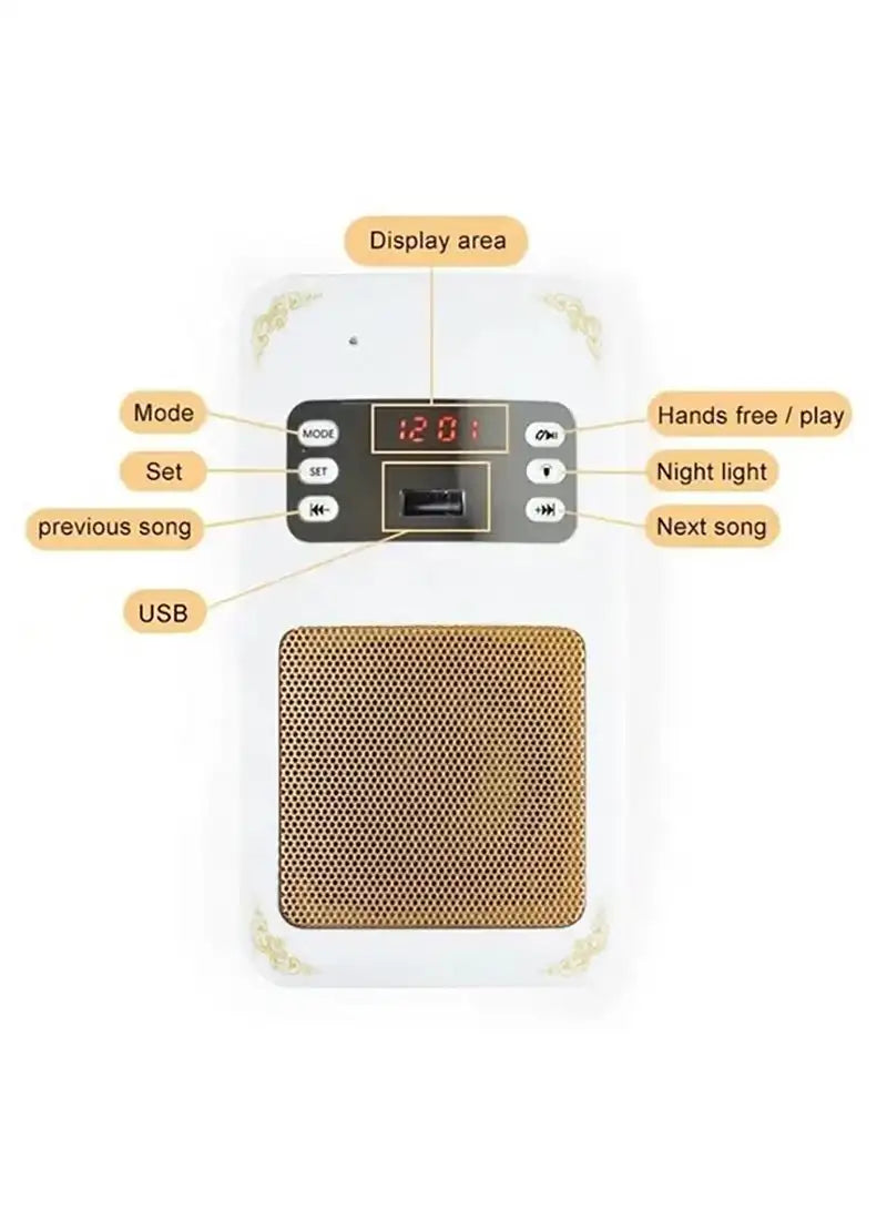 مكبر صوت بلوتوث SQ-669 يثبت على الحائط مع مصباح وتشغيل MP3 وتحكم عبر التطبيق