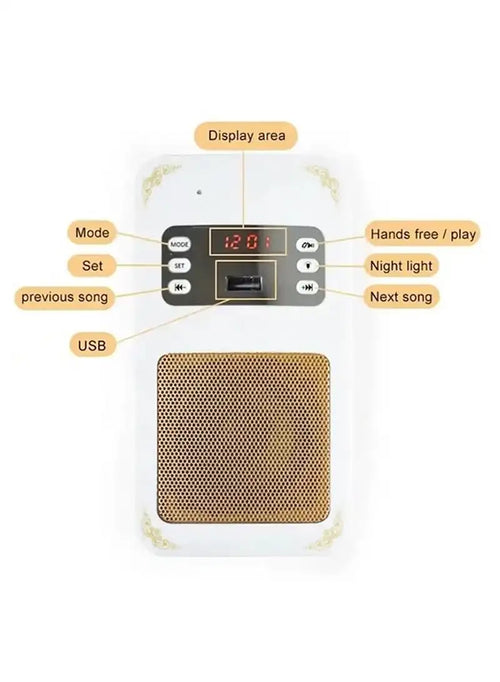 مكبر صوت بلوتوث SQ-669 يثبت على الحائط مع مصباح وتشغيل MP3 وتحكم عبر التطبيق
